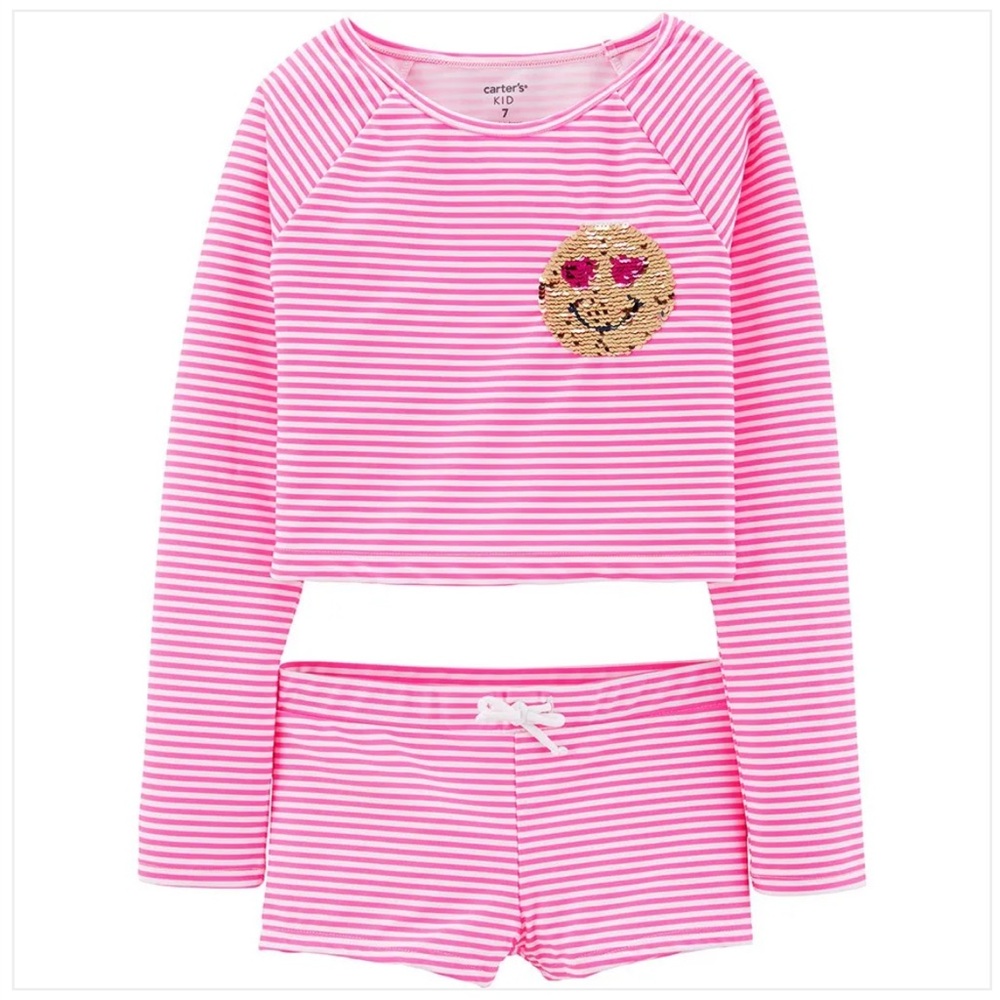 2-Piece Sequin Emoji Swimsuit - Girl